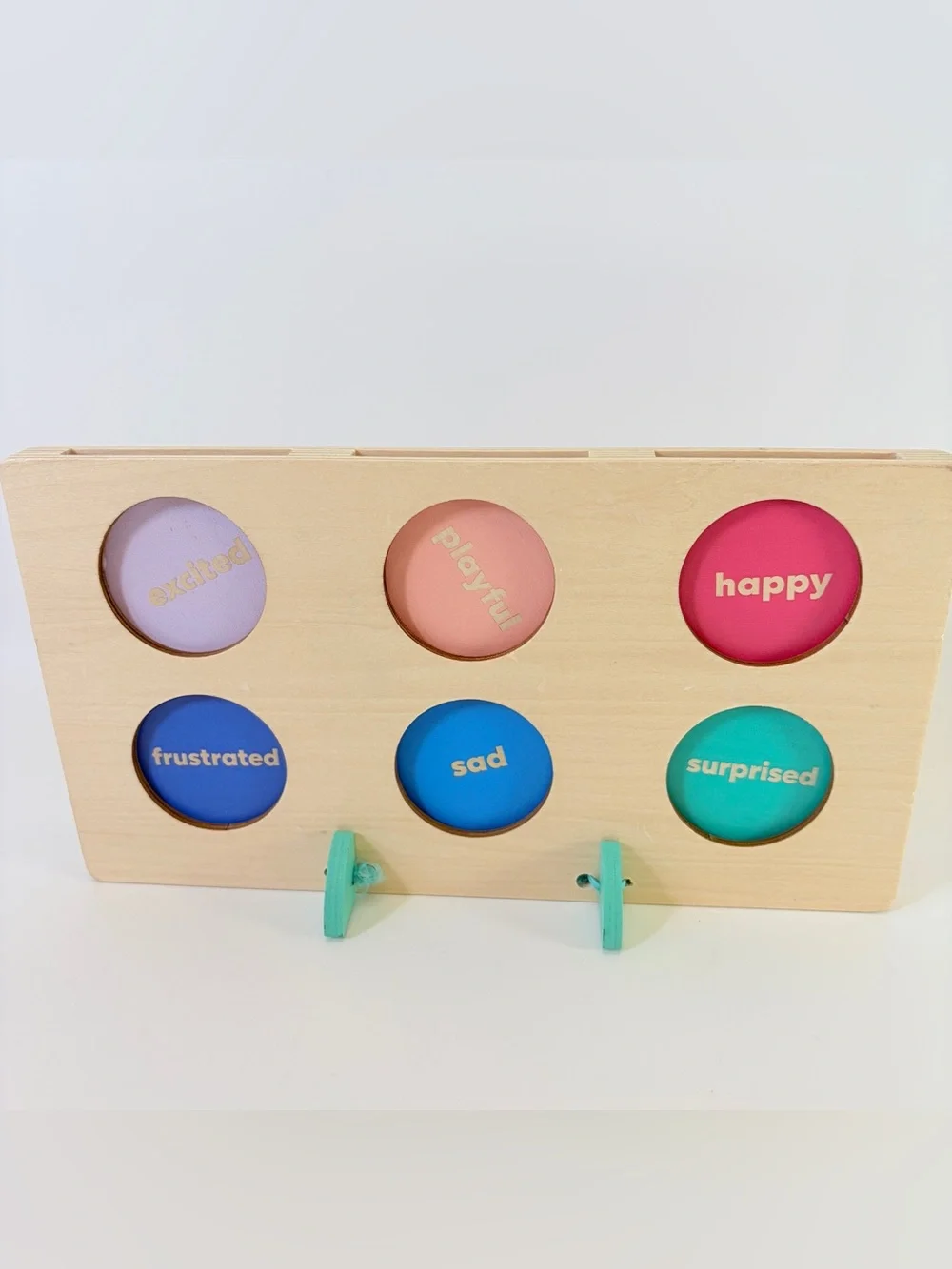 Kiwi Co Panda Crate Emotions Faces Game Wooden Coins Montessori Learning Tool